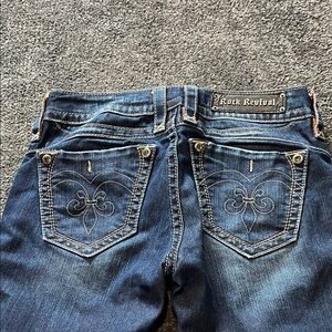 Rock Revival Dark Blue Embroidered Jeans